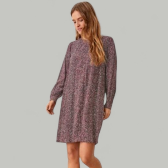 APC French Shift Dress 100% Cotton Floral Patterned Mini Pockets Long Sleeve M - Picture 1 of 14